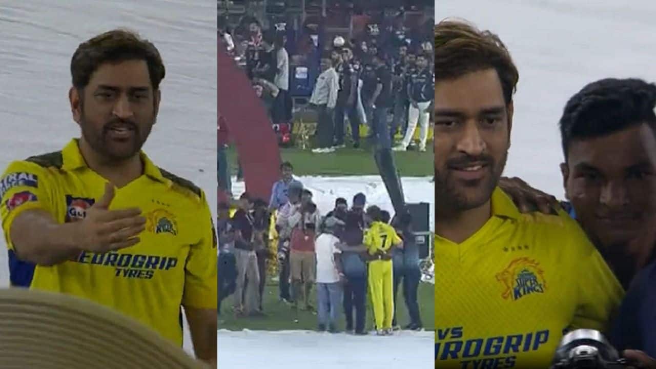 MS Dhoni Poses For Pictures With Groundstaff As His Other Teammates Celebrate CSK's Win in IPL 2023 final, Video Goes Viral